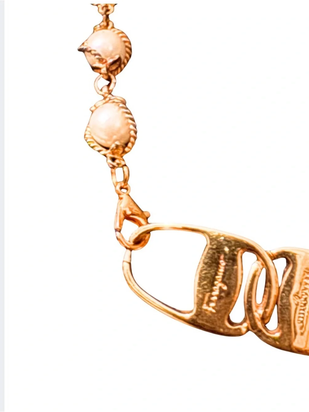 Ferragamo Upcycled Caged Pearl Necklace - Picture 7 of 9